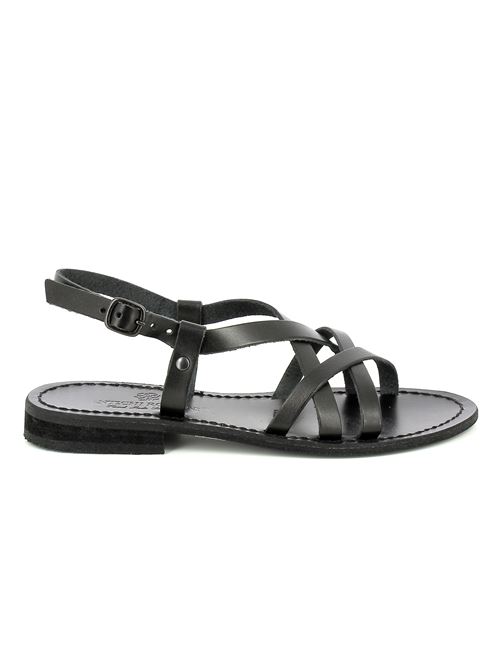sandalo da donna in pelle nera ANTICHI ROMANI | 564Y